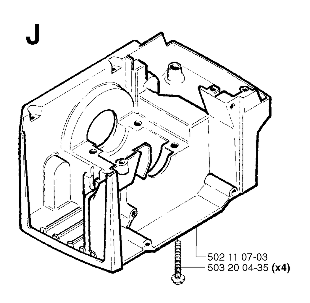Crankcase Diagram and Parts List for 245RX 20023100001 & Above Husqvarna Trimmer