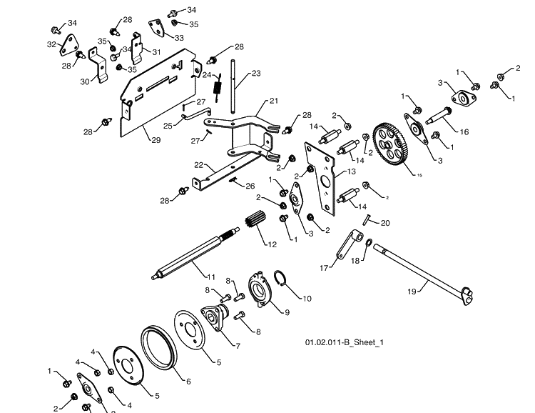 Drive 1 Diagram and Parts List for 1830SB (96193005000)(2009-08) Husqvarna Snow Blower