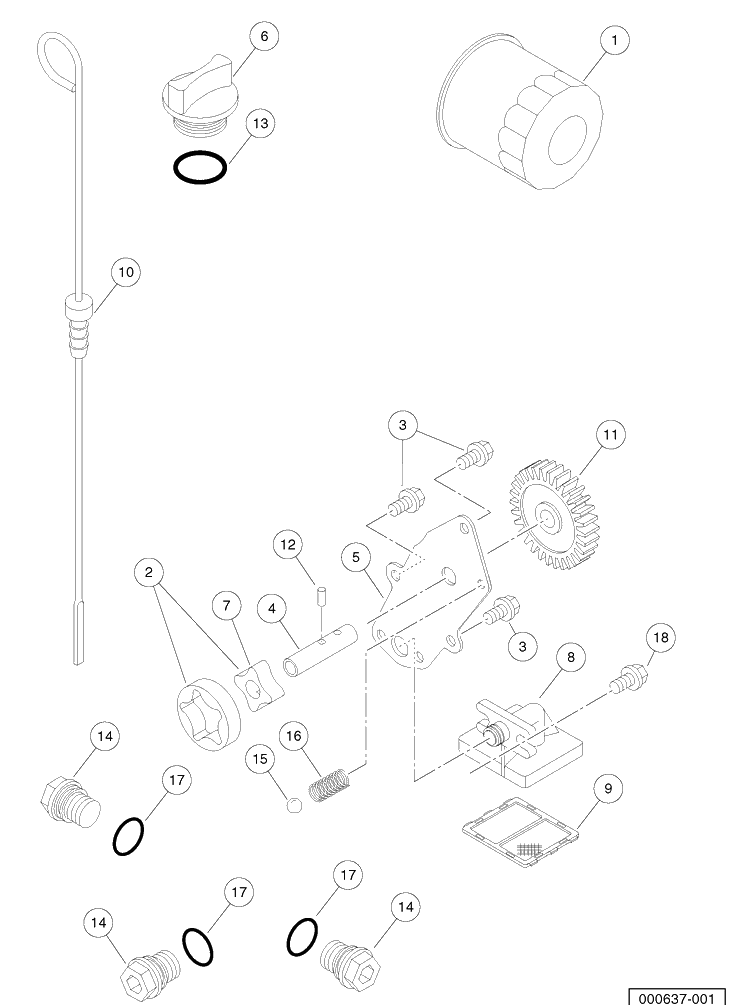 Oil And Lubrication Components Diagram and Parts List for HUV4421GXP 2009 Husqvarna Lawn Tractor