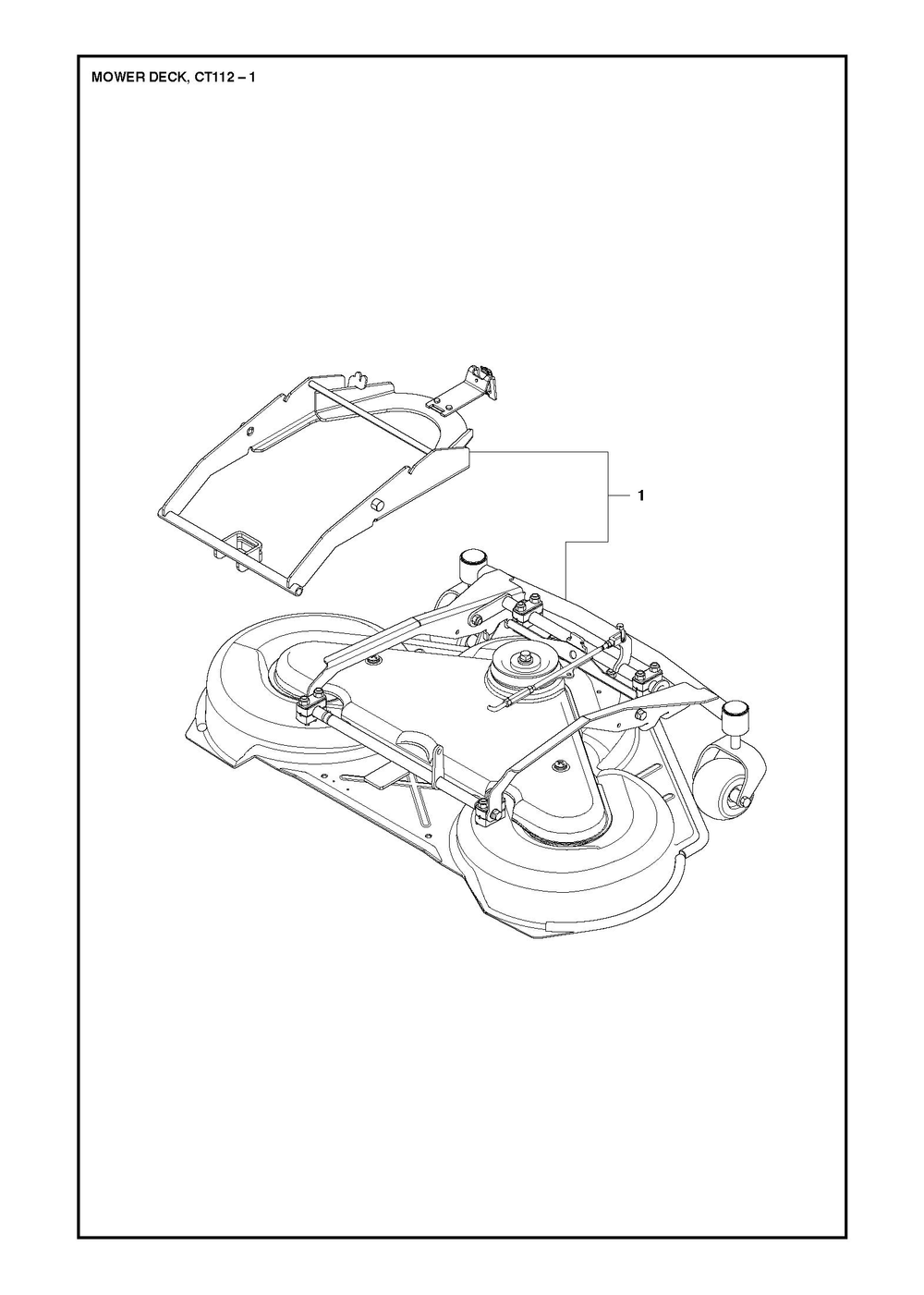 44/112cm Cutting Deck Diagram and Parts List for 112R400  Husqvarna Lawn Tractor Accessories