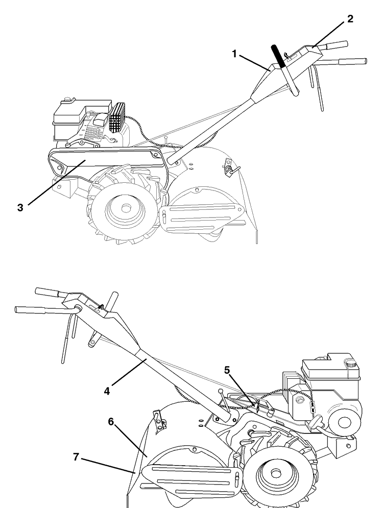 Decals Diagram and Parts List for CRT61 (954140022A)(1997-07) Husqvarna Tiller