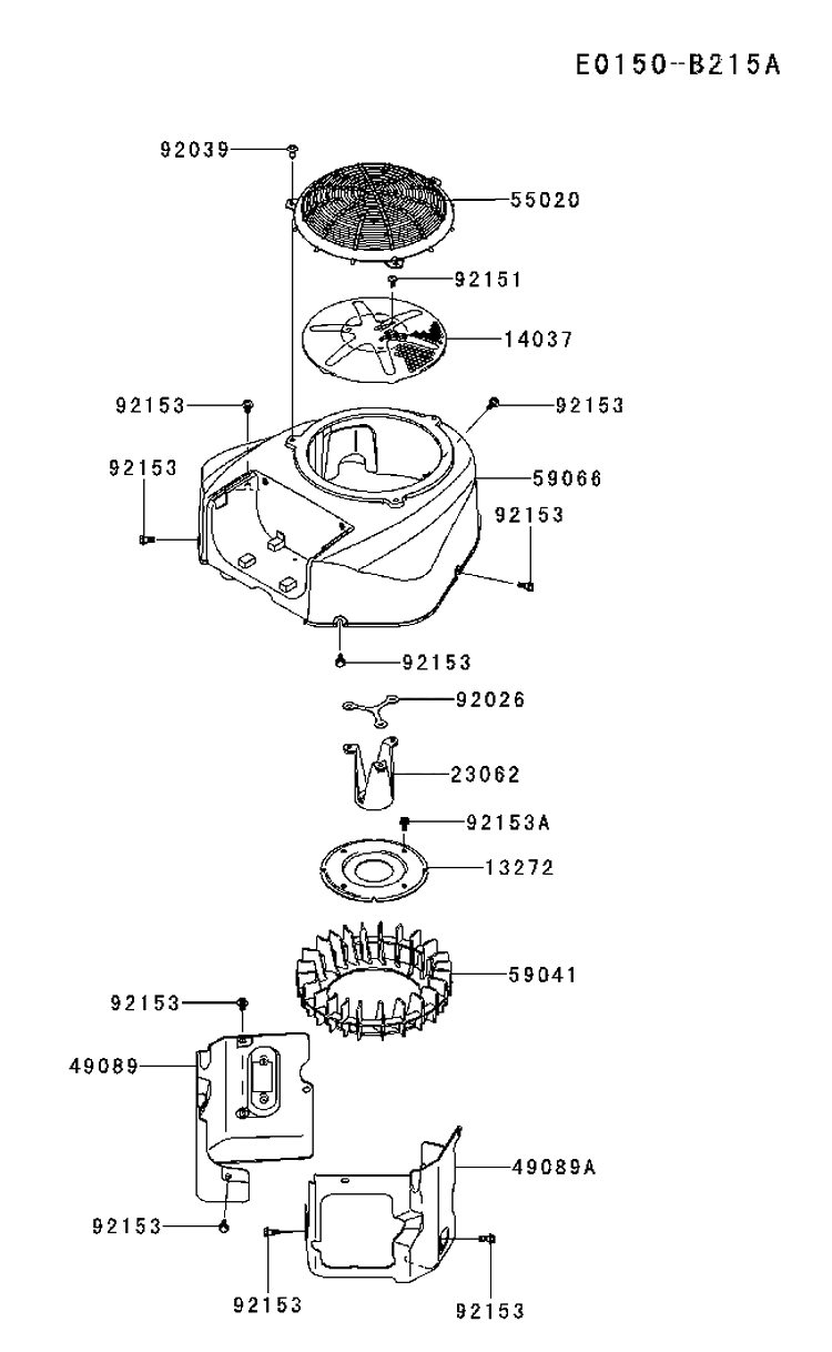 Cooling System Diagram and Parts List for FR691V-AS29 2017-09 Husqvarna Engine
