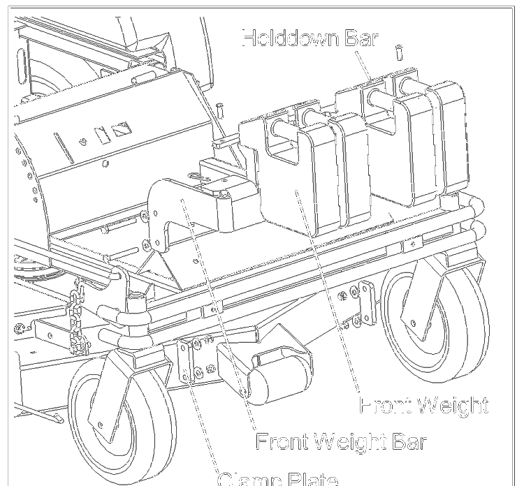 Front Weight Bar Diagram and Parts List for 540200798ZTH 2006-04 Husqvarna Lawn Tractor Accessories