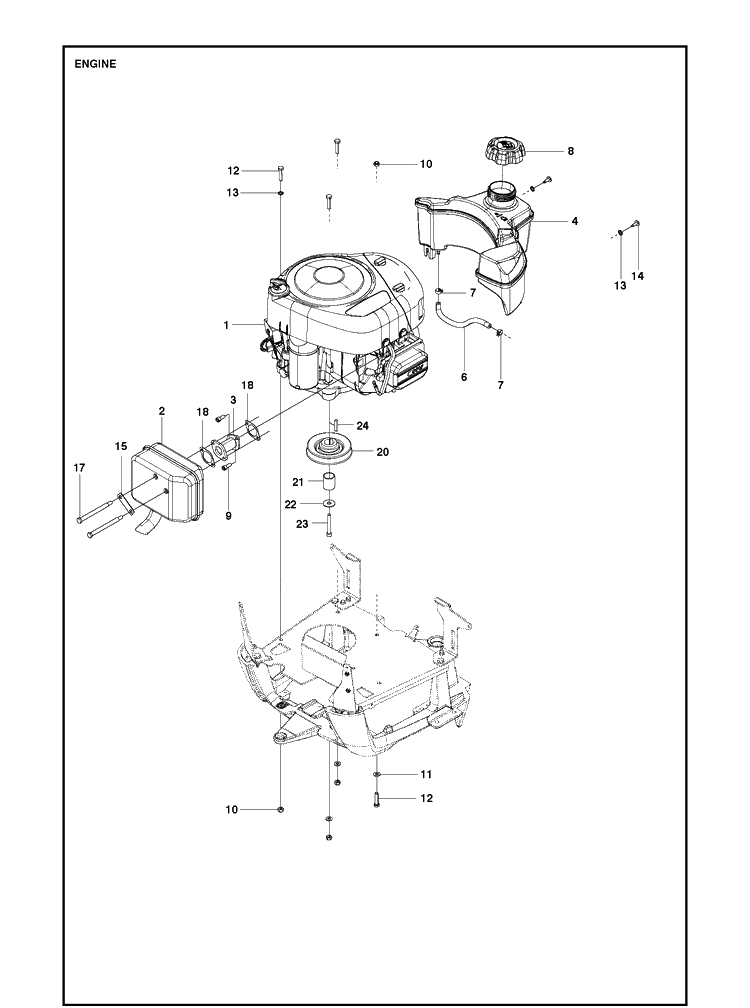 Engine Diagram and Parts List for R112C (967178402)(2021-01) Husqvarna Lawn Mower