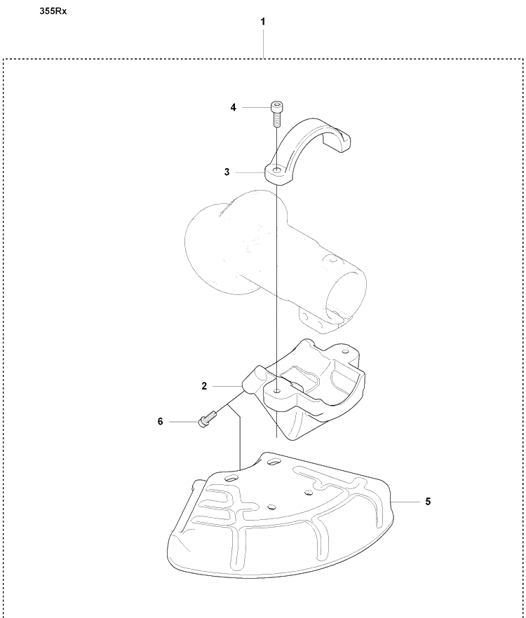 Guards/355 Rx Diagram and Parts List for 355RX 2008-07 Husqvarna Brush Cutter