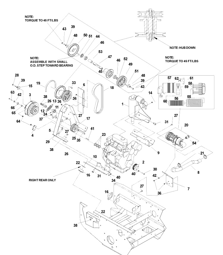 Engine Assembly Diagram and Parts List for BZ6127 (BAM)(2005-01) Husqvarna Lawn Mower
