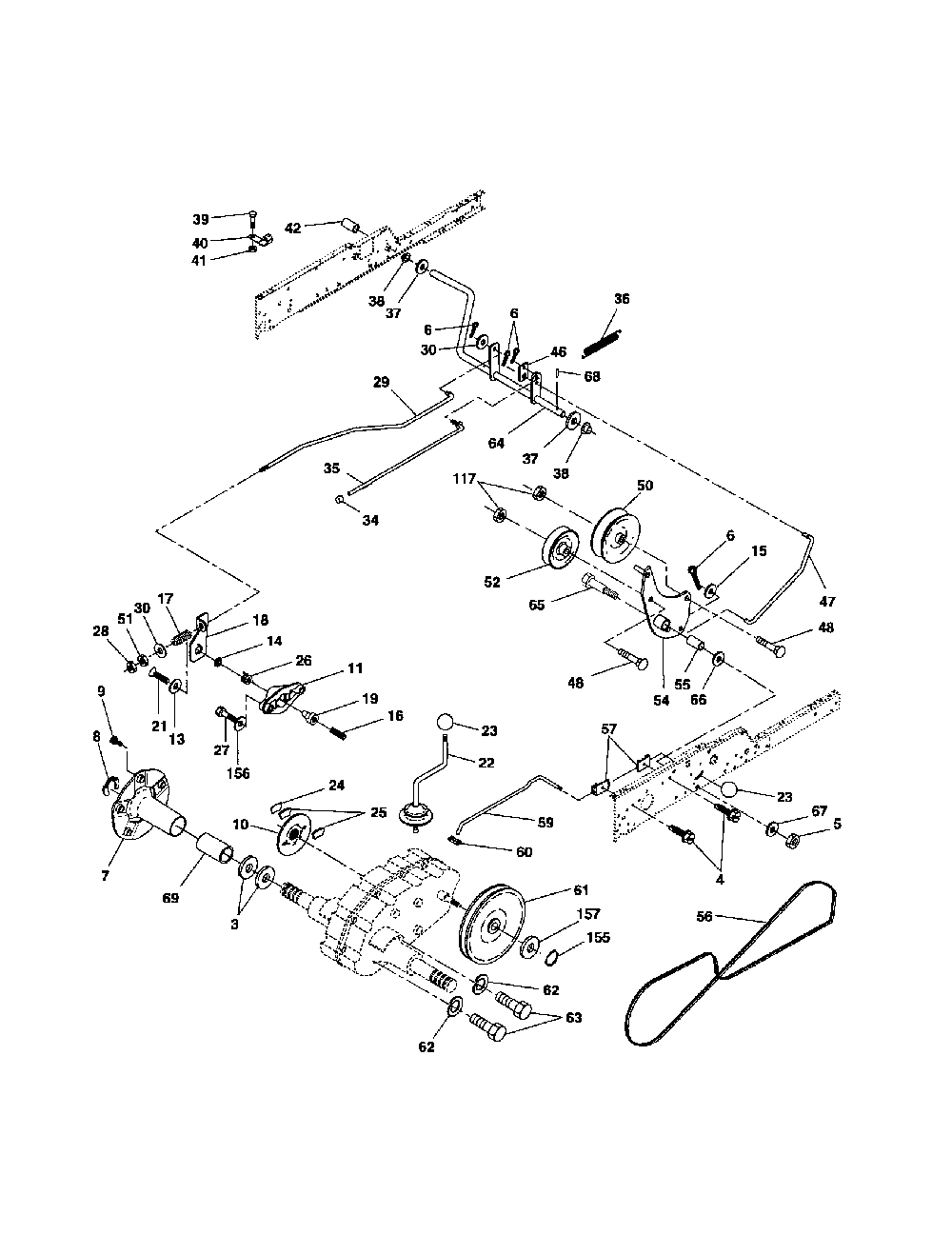 Ground drive Diagram and Parts List for 917279090  Husqvarna Lawn Tractor