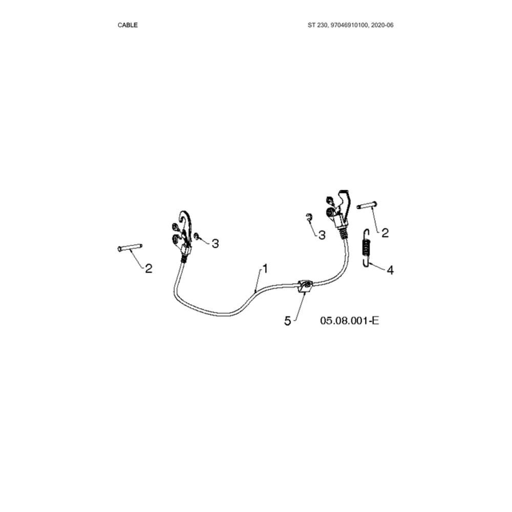 Cable Diagram and Parts List for 970528802  Husqvarna Snow Blower