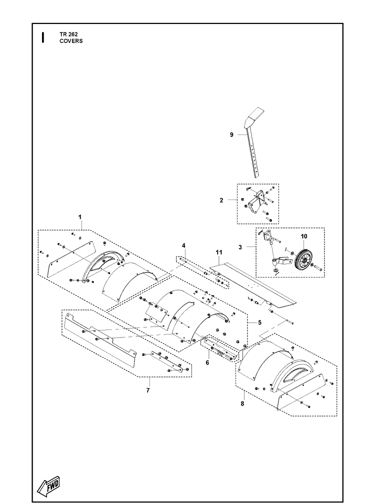Covers Diagram and Parts List for TR262 (970448501)(2020-07) Husqvarna Cultivator
