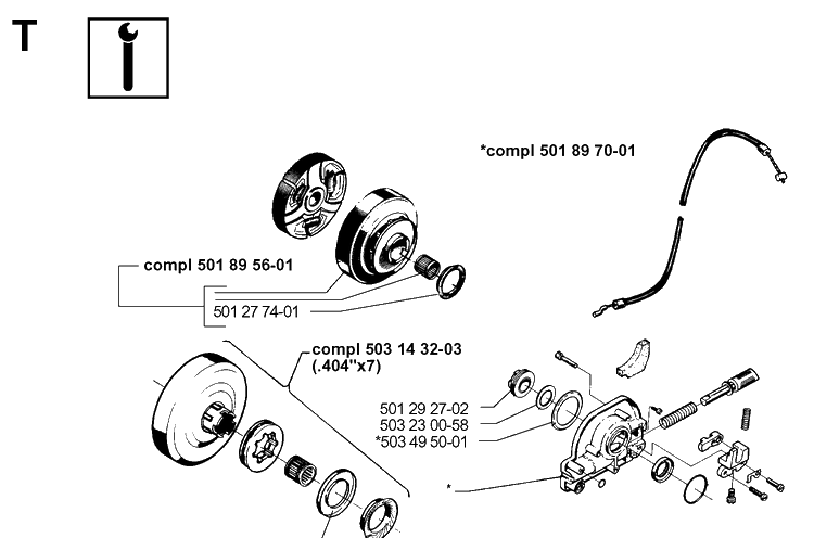 Service Updates Diagram and Parts List for 3120 19980900001-20000600000 Husqvarna Chainsaw