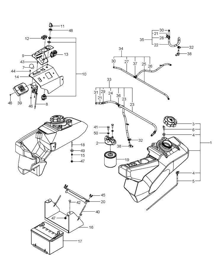 Ignition System Diagram and Parts List for PZ29D (96655480101)(2015-02) Husqvarna Lawn Mower