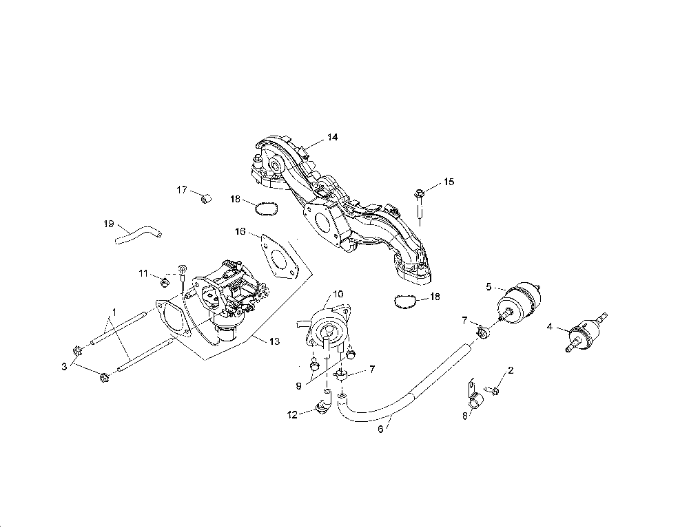 Fuel system Diagram and Parts List for 96045004700  Husqvarna Lawn Tractor