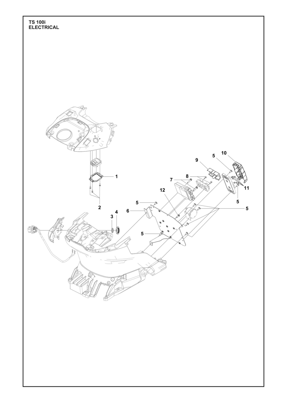 Electrical Diagram and Parts List for TS100I  Husqvarna Lawn Tractor
