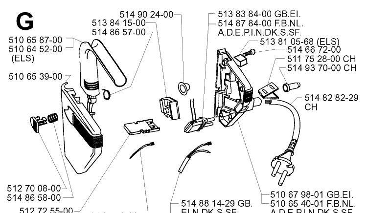 Electrical 13 Diagram and Parts List for 43EL ROYAL Husqvarna Lawn Mower