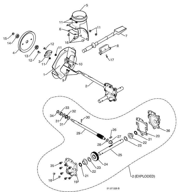Auger Housing / Impeller Assembly 3 Diagram and Parts List for 1827SB (961930047)(2009-07) Husqvarna Snow Blower