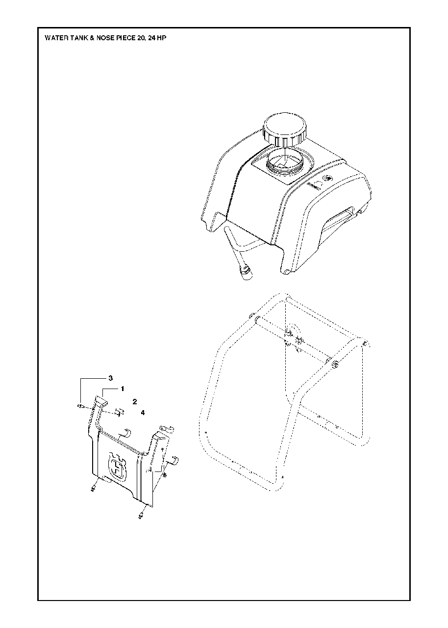 Water Tank And Nose Piece Diagram and Parts List for FS520 (FS 524)(2011-02) Husqvarna Circular Saw