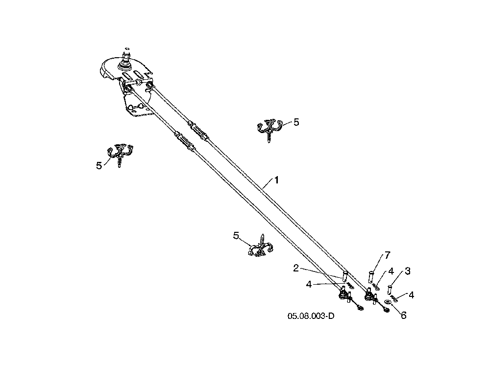Rotator cable Diagram and Parts List for 96193009605  Husqvarna Snow Blower