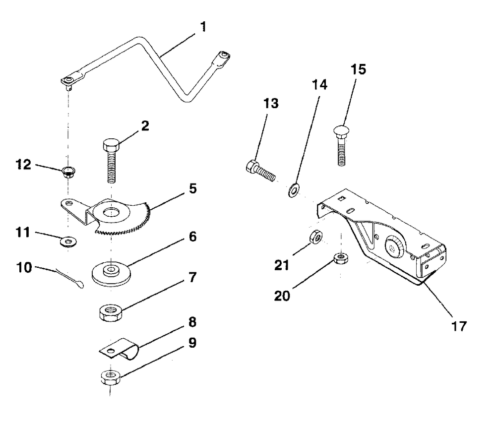 Sector Gear/Axle Support Diagram and Parts List for LR120 (954000602-A)(1993-10) Husqvarna Lawn Tractor