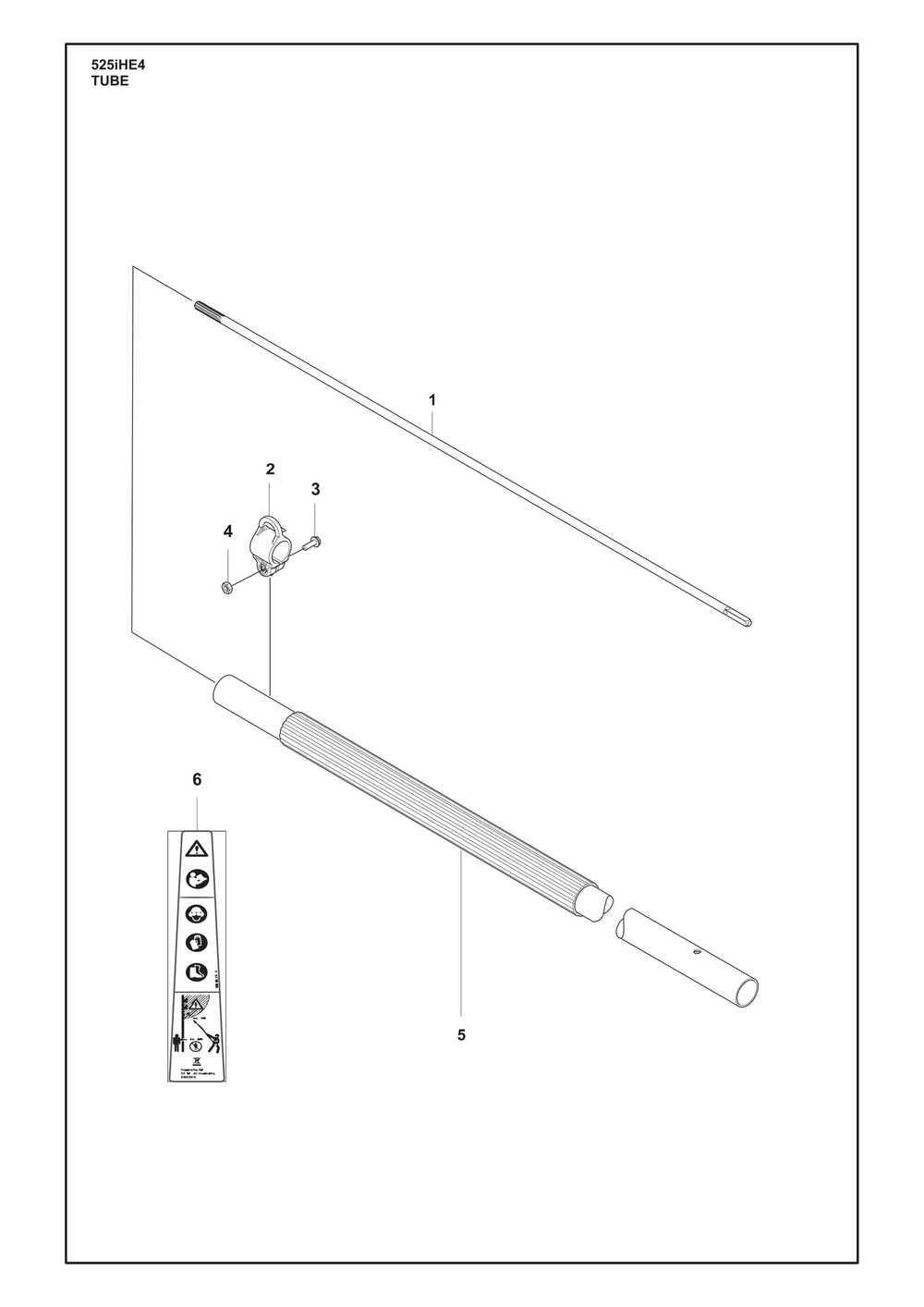 Tube Diagram and Parts List for 525IHE4  Husqvarna Trimmer