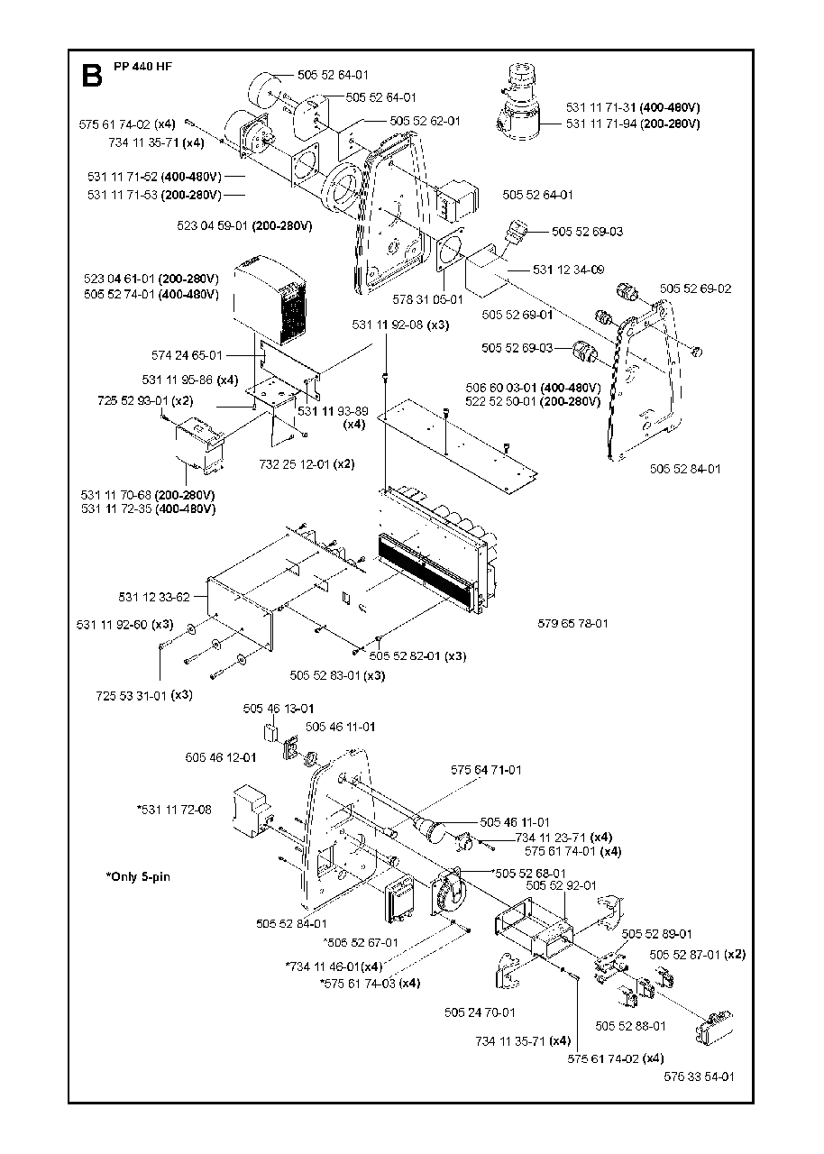 Electrical Diagram and Parts List for PP440 2012-03 Husqvarna Miscellaneous