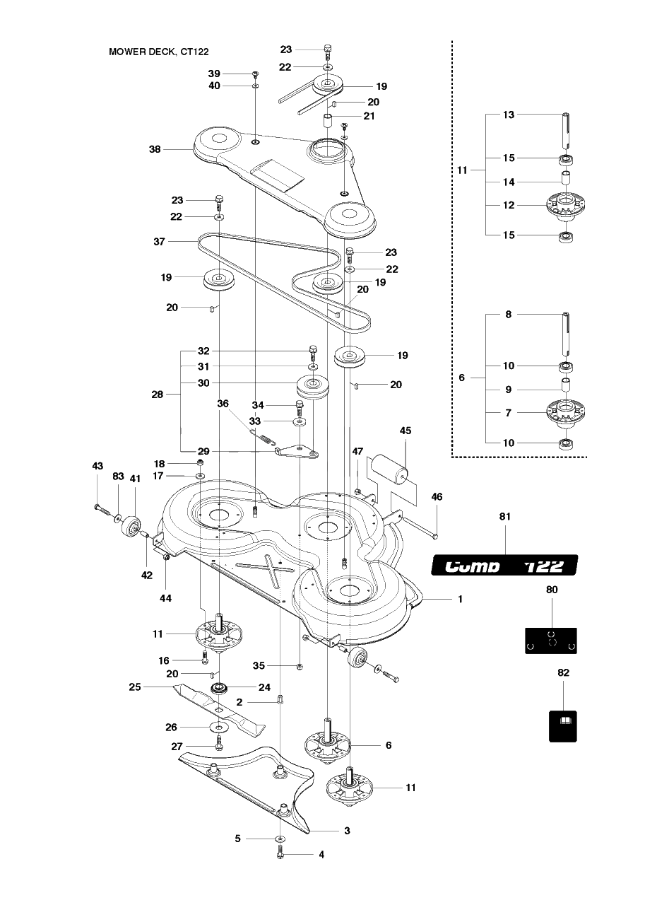 48-Inch/122cm Cutting Deck 2 Diagram and Parts List for PF21 (965192401)(2010-07) Husqvarna Lawn Tractor