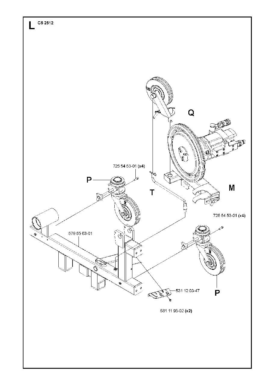 Frame Diagram and Parts List for CS2512 (1301 & Above)(2013-04) Husqvarna Circular Saw
