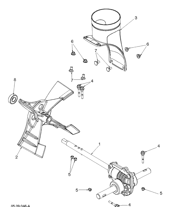Auger Housing And Impeller 7 Diagram and Parts List for ST424  Husqvarna Snow Blower