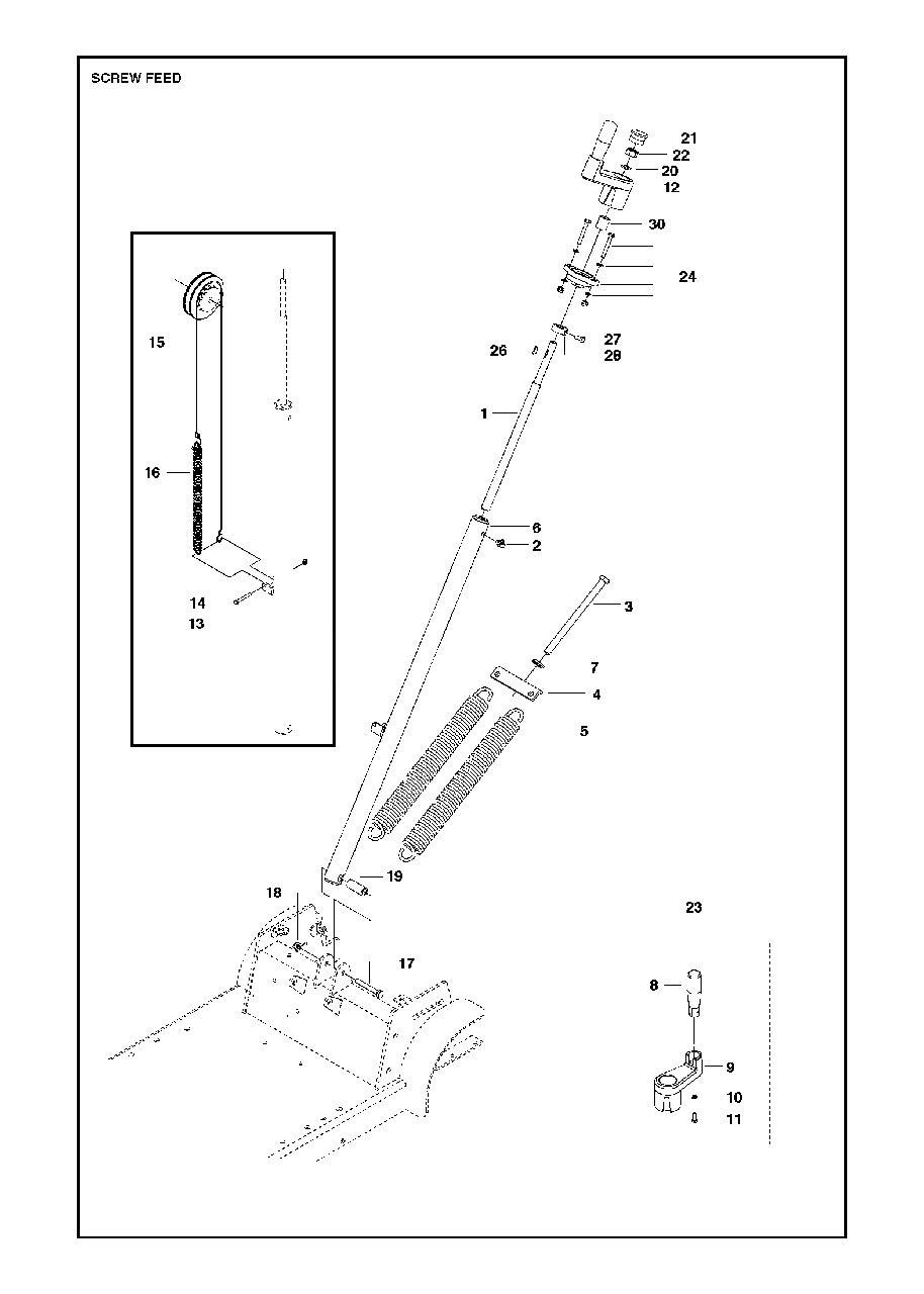 Height Adjustment Diagram and Parts List for FS520 (FS 524)(2011-02) Husqvarna Circular Saw