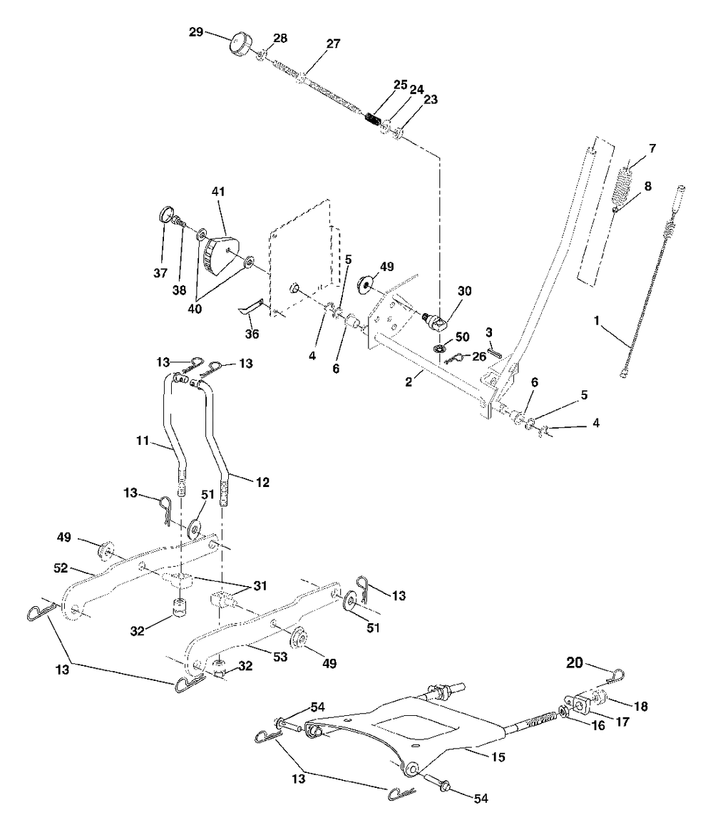 Mower Lift Diagram and Parts List for YTH1848XP (954567260-C)(2001-10) Husqvarna Lawn Tractor