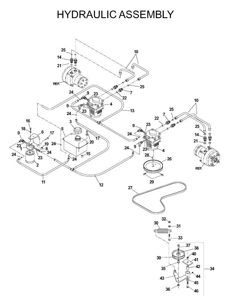 Hydraulic Pump - Motor Diagram and Parts List for IZ4218 (968999204)(2004-08) Husqvarna Lawn Mower