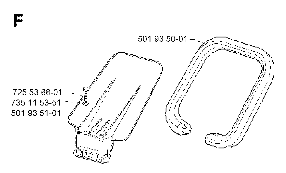 Handle Diagram and Parts List for 400H 1990-01 Husqvarna Trimmer