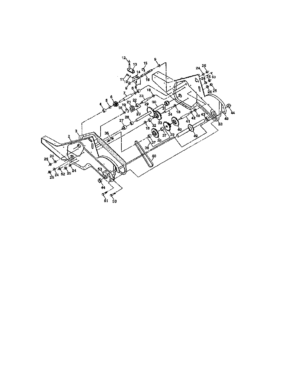 Transmission Diagram and Parts List for 917296250  Husqvarna Tiller