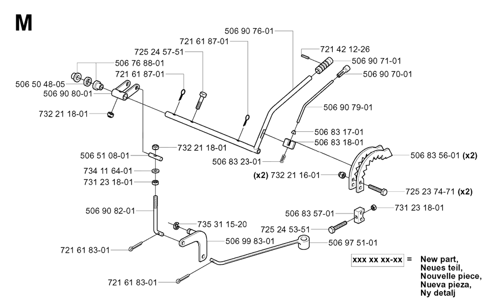 Controls Diagram and Parts List for R13C (965070401)(2006-01) Husqvarna Lawn Tractor