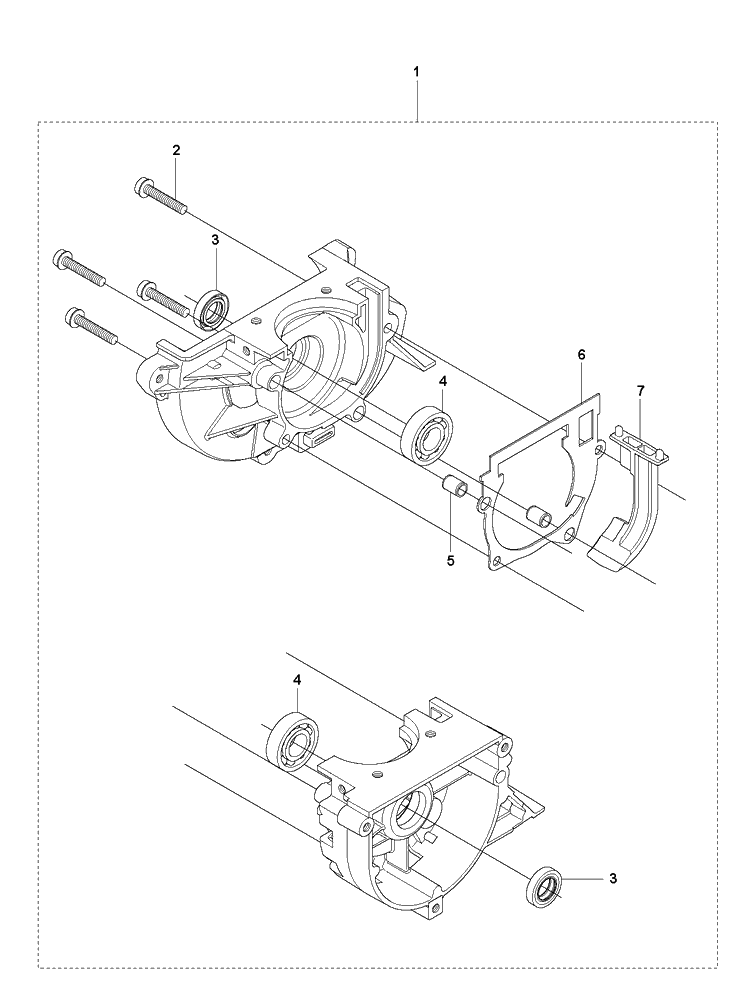 Crankcase Diagram and Parts List for 241R 20144900001-Current Husqvarna Brush Cutter