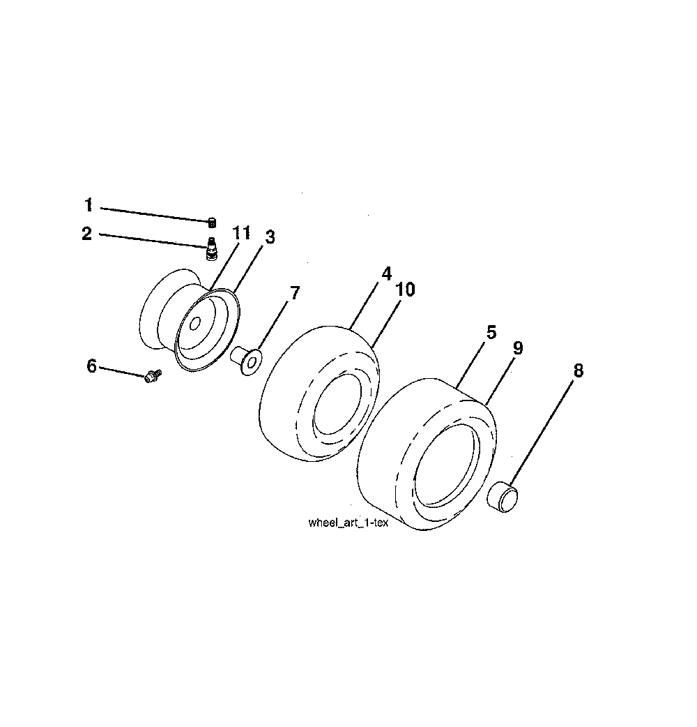 Wheels & tires Diagram and Parts List for 917240443  Husqvarna Lawn Tractor