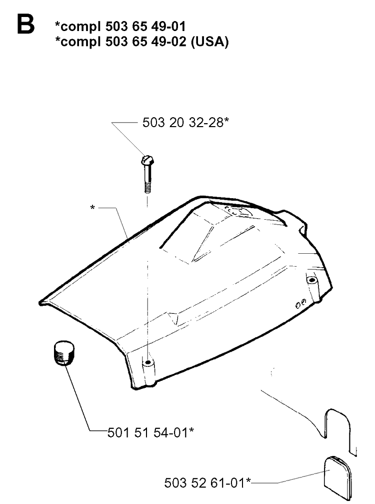 Cover Diagram and Parts List for 257 19960100001-19980900000 Husqvarna Chainsaw