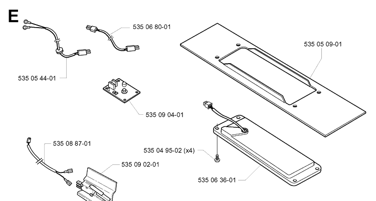 Battery And Electronics 2 Diagram and Parts List for G1 1998-2003 Husqvarna Lawn Mower