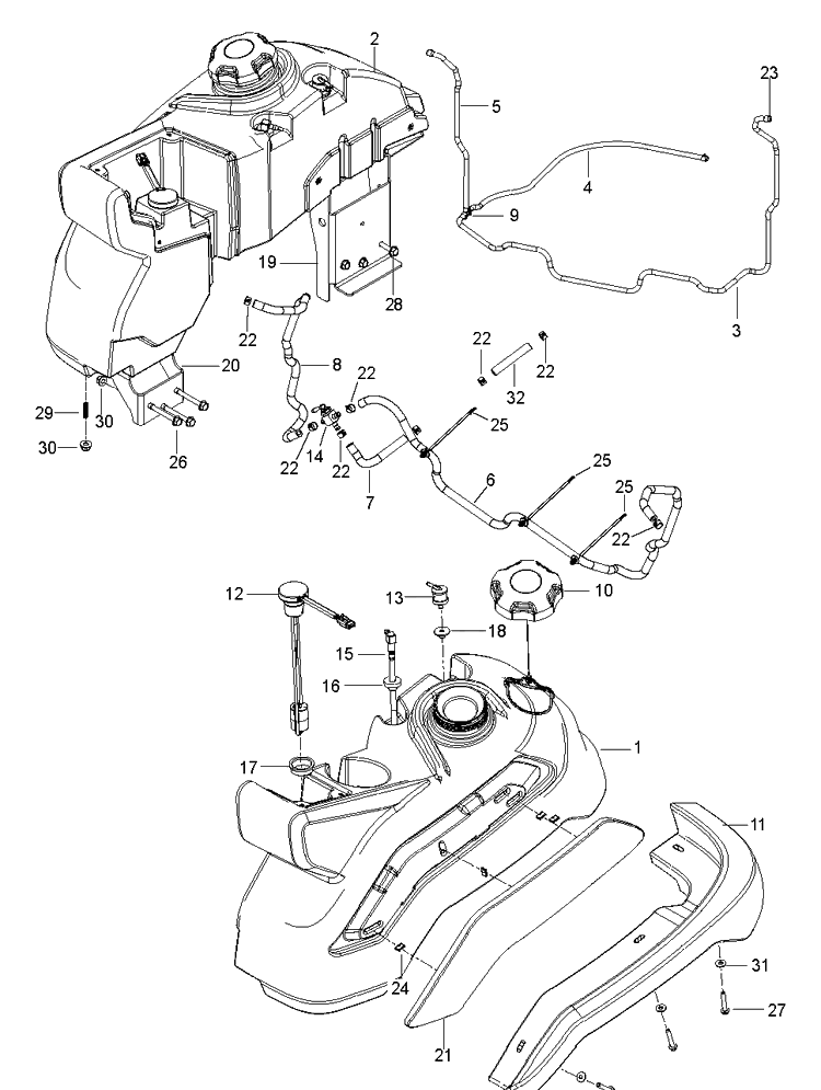 Fuel System Diagram and Parts List for Z560 (96792990100)(2018-08) Husqvarna Lawn Mower