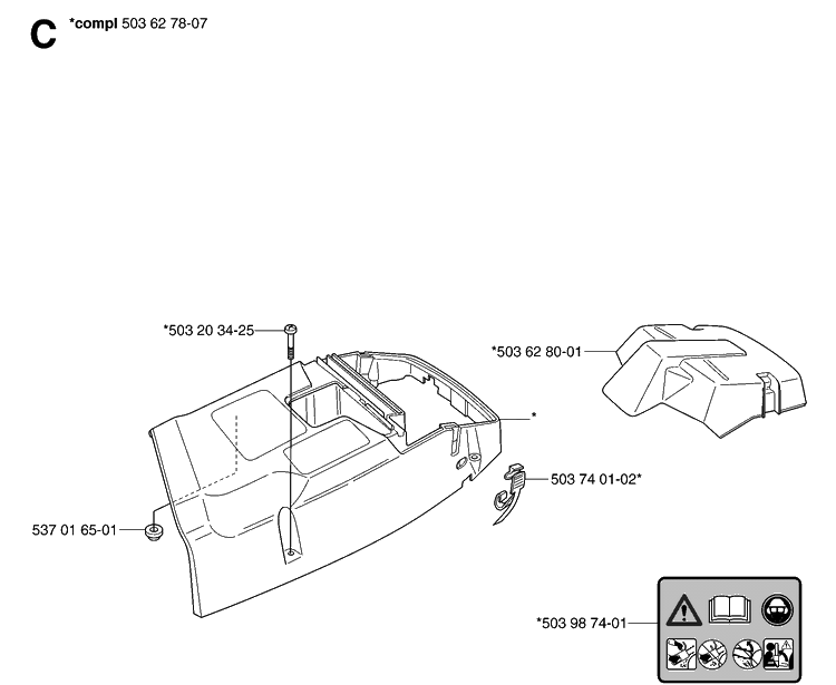 Cylinder Cover Diagram and Parts List for 365 20070900001-20101800000 Husqvarna Chainsaw