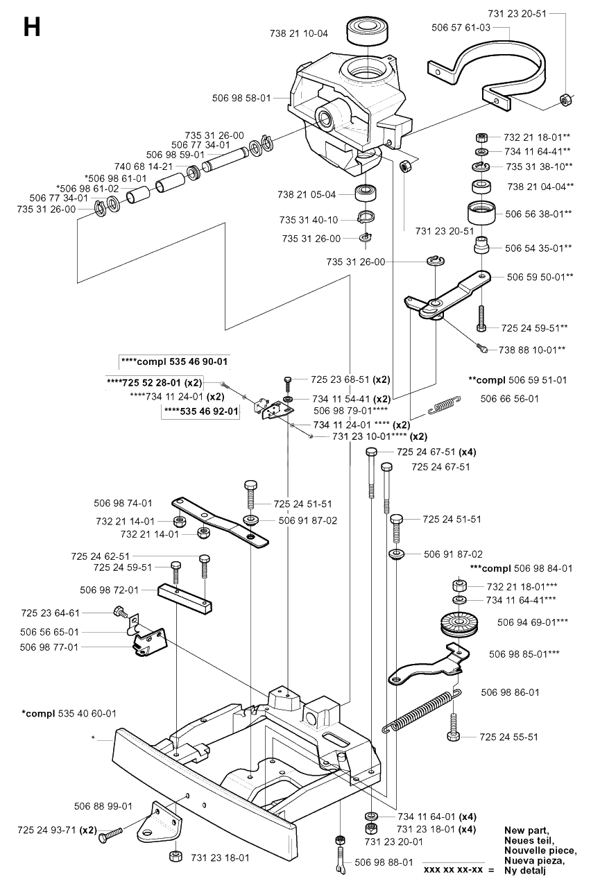 Steering Column Diagram and Parts List for R13 (953950401)(2004-01) Husqvarna Lawn Tractor