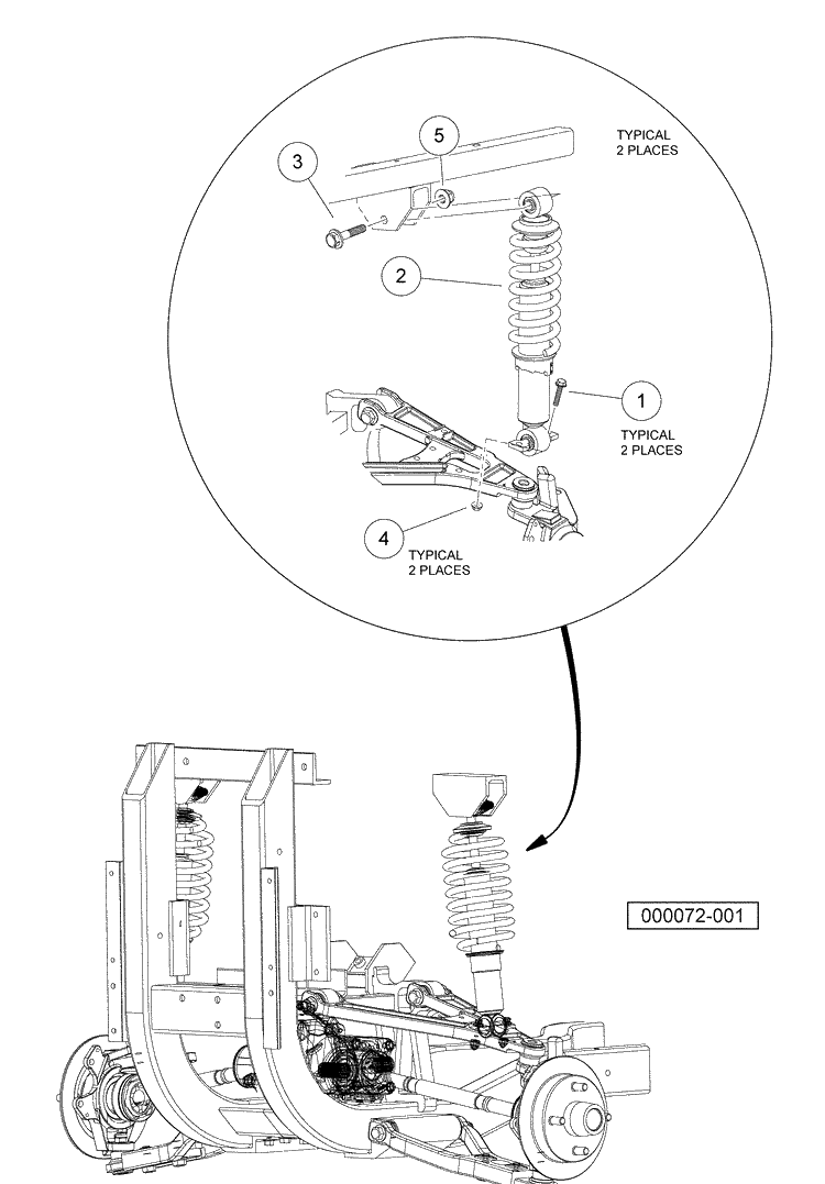 Front Suspension (Standard) Diagram and Parts List for HUV4420G 2006-11 Husqvarna Lawn Tractor
