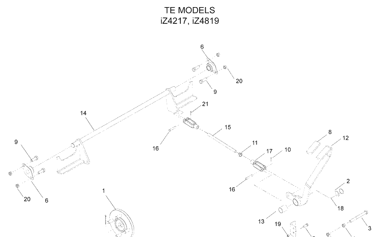 Parking Brake Diagram and Parts List for IZ5223VAN (968999706)(2008-12) Husqvarna Lawn Mower