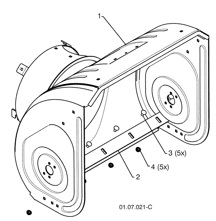 Auger Housing / Impeller Assembly 5 Diagram and Parts List for 13524SBXLS (961930048)(2009-07) Husqvarna Snow Blower