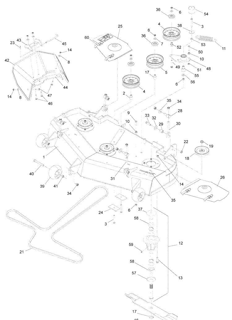 48 Inch Cutting Deck Diagram and Parts List for IZ5223VAN (968999706)(2008-12) Husqvarna Lawn Mower