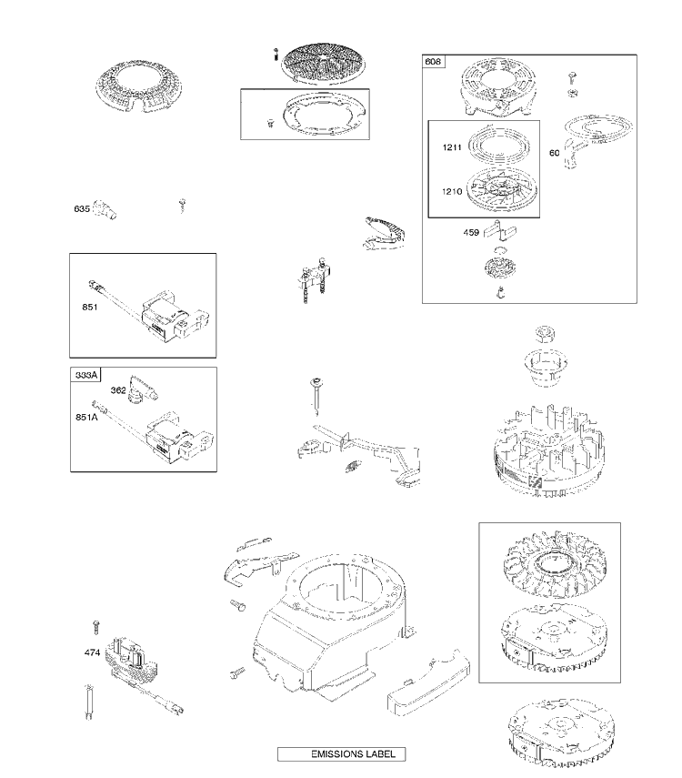 Starter Diagram and Parts List for 122T025045H1 2017-01 Husqvarna Engine