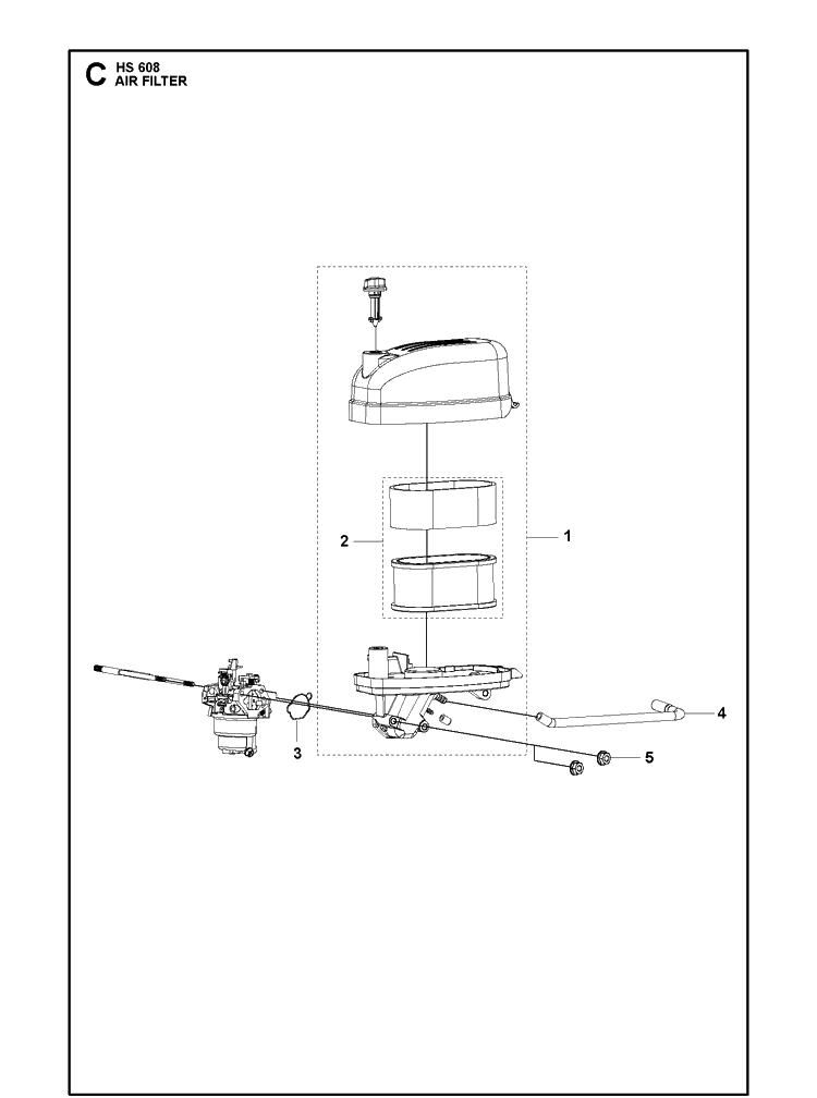 Air Filter Diagram and Parts List for 593230101 2021-01 Husqvarna Engine