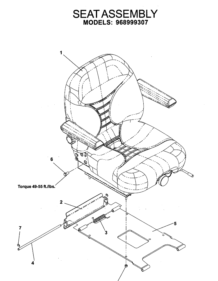 Seat 3 Diagram and Parts List for IZ5223 (968999526)(2006-08) Husqvarna Lawn Mower