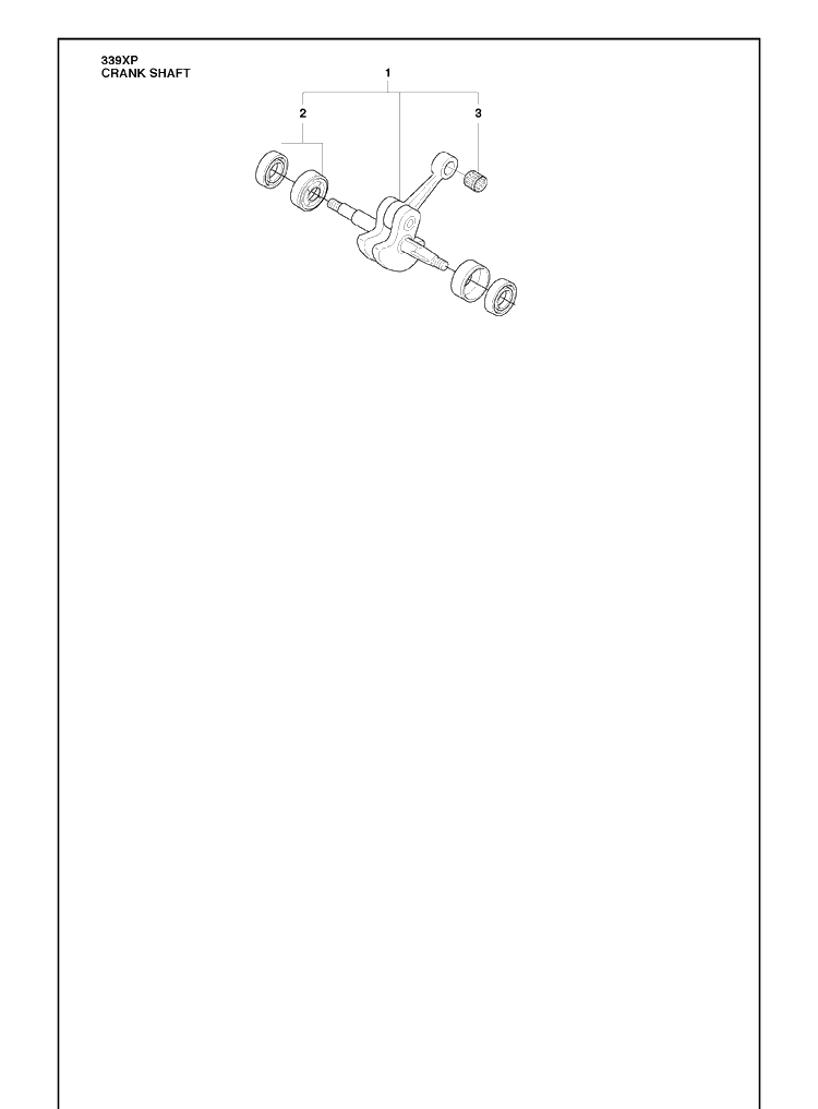 Crank Shaft Diagram and Parts List for 339XP 2010-02 Husqvarna Chainsaw