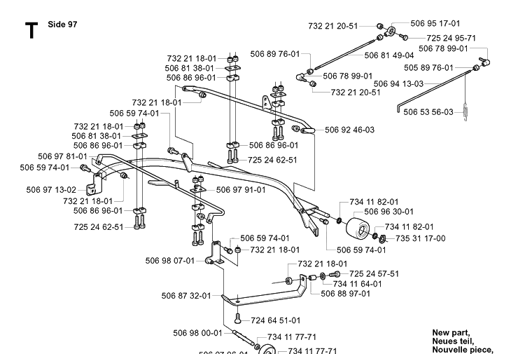 Protection Frame Diagram and Parts List for RIDER16 2003-01 Husqvarna Lawn Mower