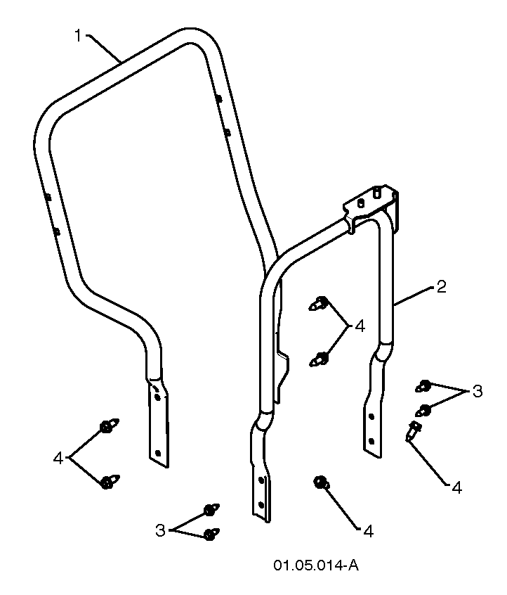 Handle Diagram and Parts List for 1830SB96193006501 2010-08 Husqvarna Snow Blower